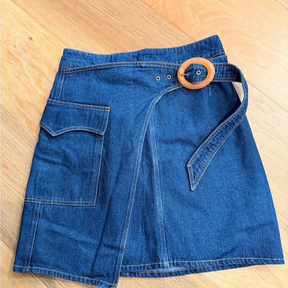 Anthropologie Dresses & Skirts - Denim Wrap Skirt with Large Buckle